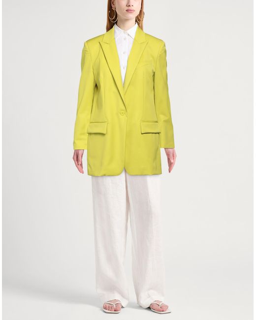 Dondup Yellow Blazer Virgin Wool, Elastane