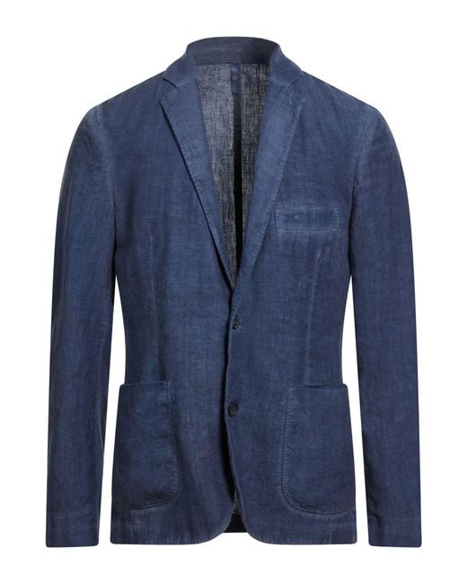 120% Lino Blue Blazer Linen for men