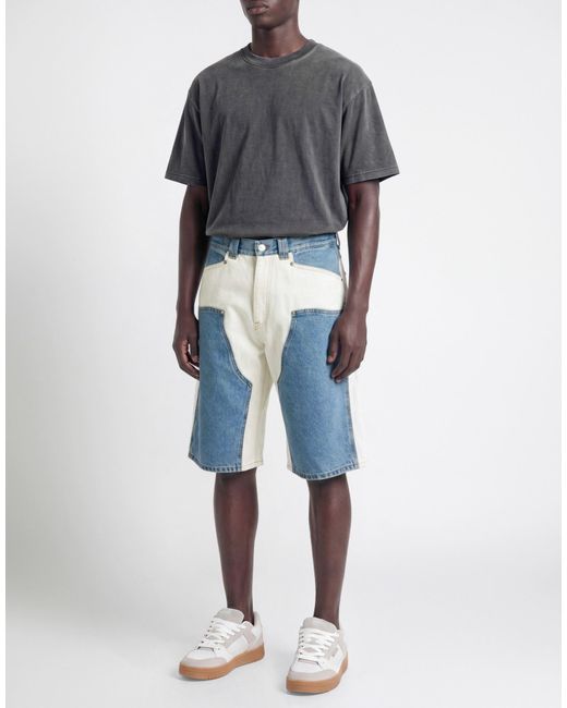 Aries Blue Denim Shorts Cotton for men
