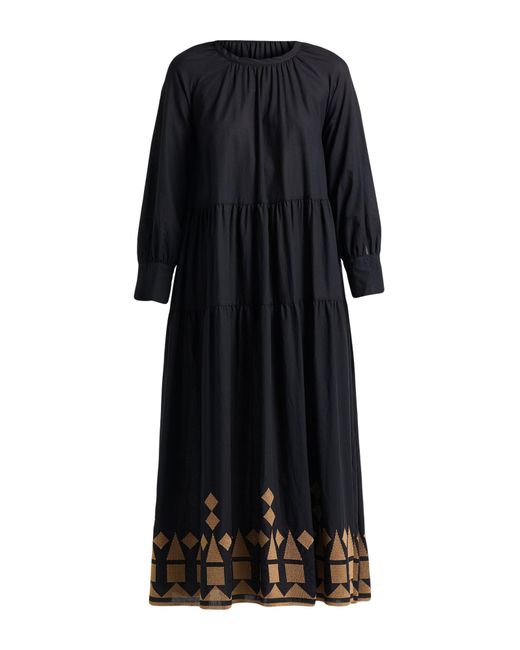 Alpha Studio Black Maxi Dress Cotton