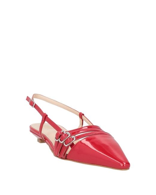 Ovyè Red Ballet Flats Leather