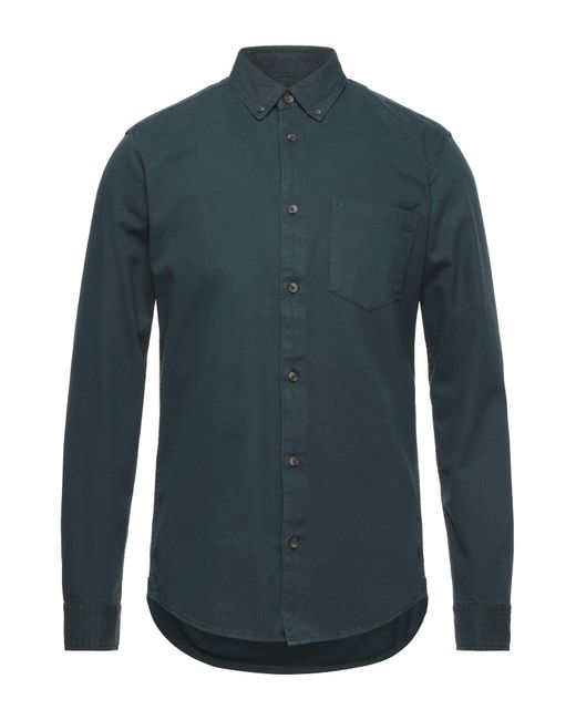 Only \u0026 Sons Cotton Shirt in Deep Jade 