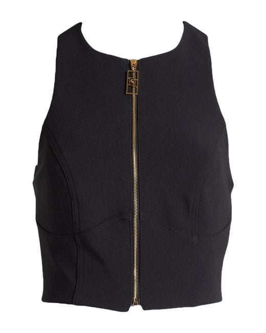 Elisabetta Franchi Black Top Polyester, Elastane