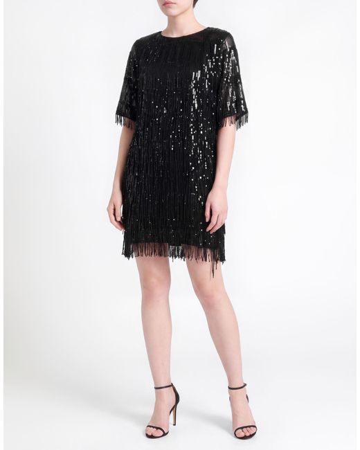 Haveone Black Mini Dress Polyester