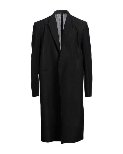 Givenchy Black Overcoat & Trench Coat Wool, Mohair Wool for men