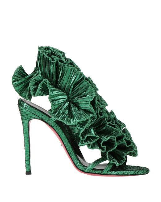 Luciano Padovan Green Sandals Textile Fibers