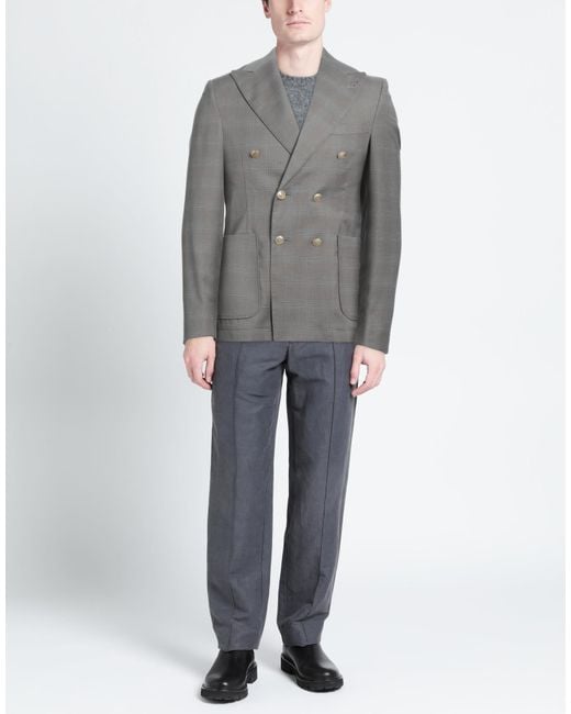 Daniele Alessandrini Gray Blazer Polyester, Elastane for men