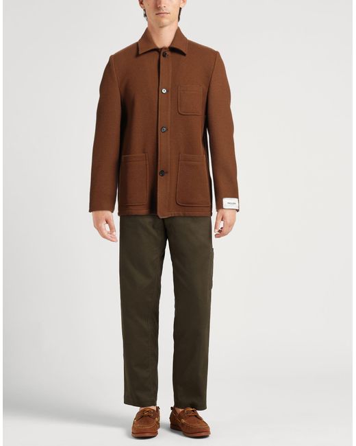 Paoloni Brown Blazer Wool, Polyamide for men