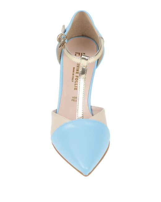 Divine Follie Blue Azure Pumps Textile Fibers