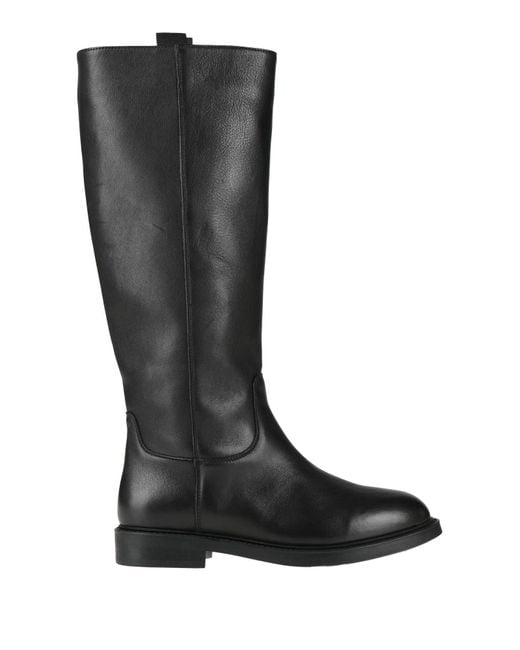 Doucal's Black Boot Leather