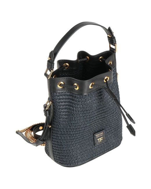 Tom Ford Black Handbag Viscose, Cotton, Calfskin, Brass