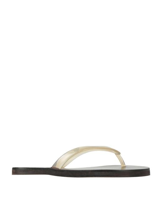Ancient Greek Sandals White Ivory Thong Sandal Rubber