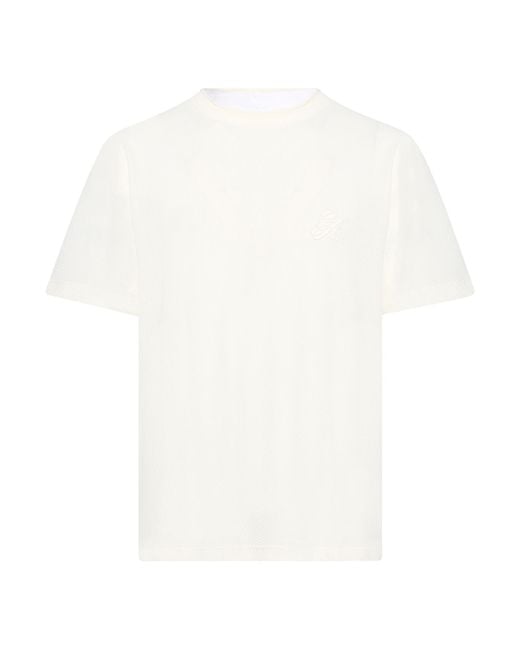 Giorgio Armani White Ivory T-Shirt Polyamide, Elastane for men