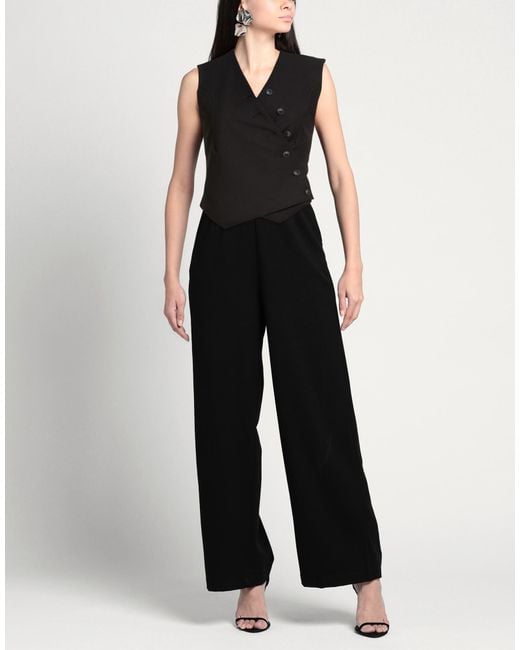 Frankie Shop Black Tailored Vest Polyester, Rayon, Elastane