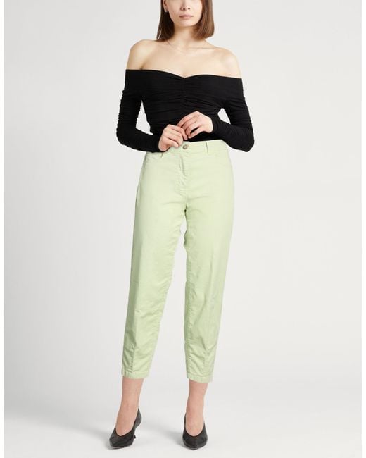 Peserico Yellow Easy Pants Cotton, Elastane