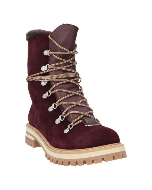 Eleventy Brown Burgundy Ankle Boots Leather
