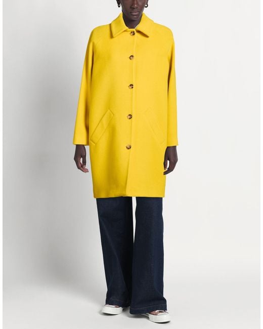 Guttha Yellow Marigold Coat Acrylic, Synthetic Fibers, Wool, Alpaca Wool, Mohair Wool
