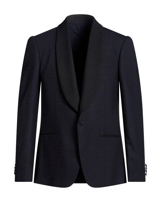 Lardini Blue Midnight Blazer Wool, Elastane, Mohair Wool for men