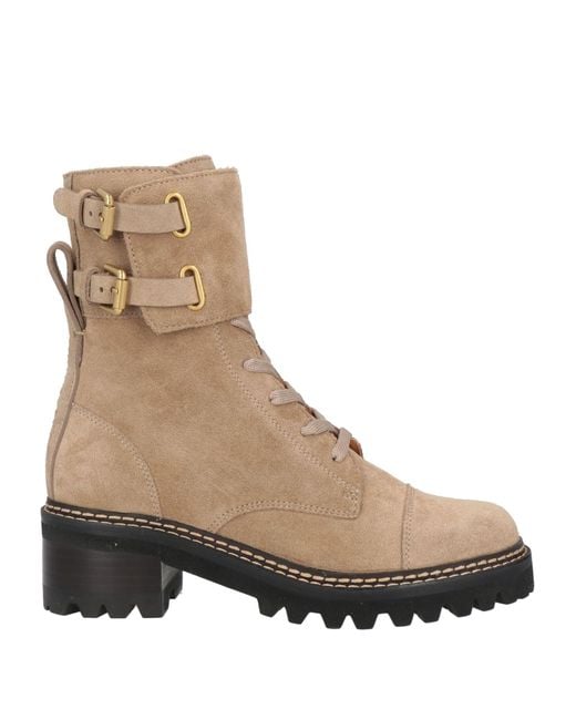See By Chloé Natural Ankle Boots Calfskin