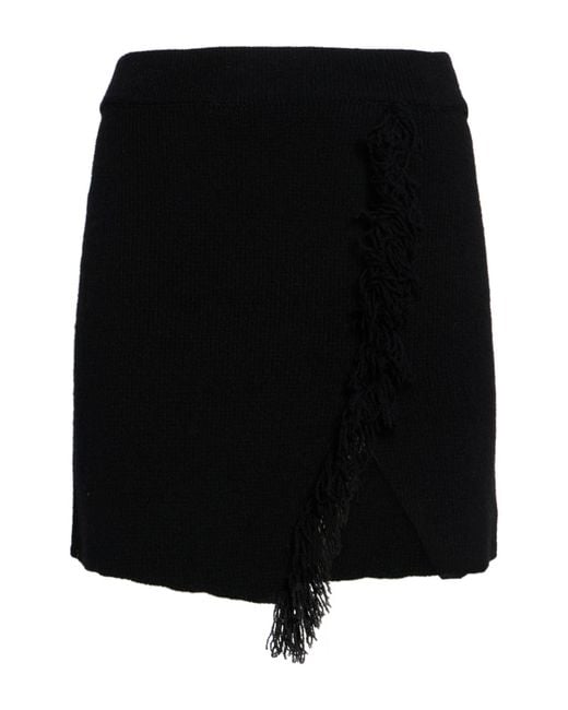 A PAPER KID Black Mini Skirt Merino Wool, Cashmere