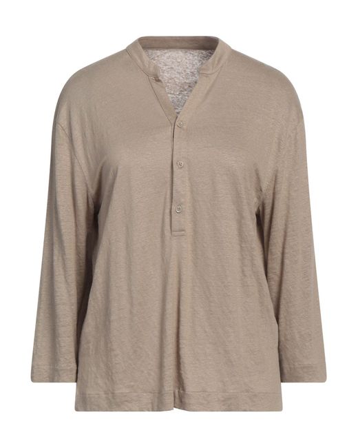 Majestic Filatures Brown T-Shirt Linen, Elastane