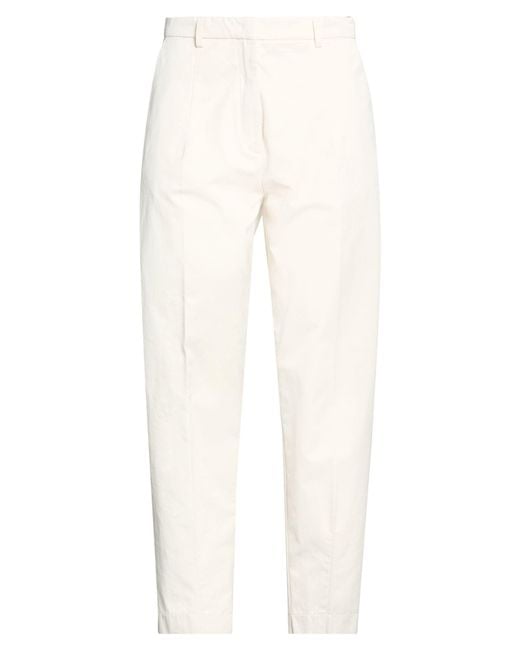 MEIMEIJ White Sand Pants Cotton, Polyester, Polyamide, Acetate, Elastane