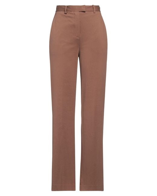 Circolo 1901 Brown Wide-Leg Belted Cotton Pants