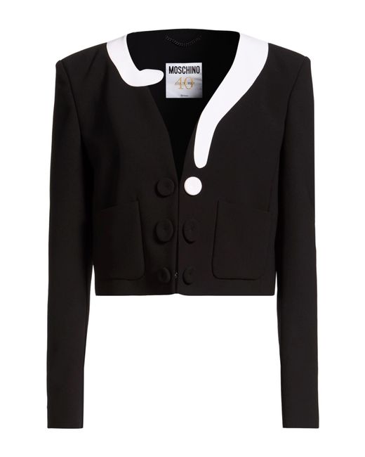Moschino Black Jacket Polyester, Elastane