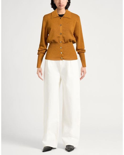 Semicouture Yellow Mustard Cardigan Virgin Wool