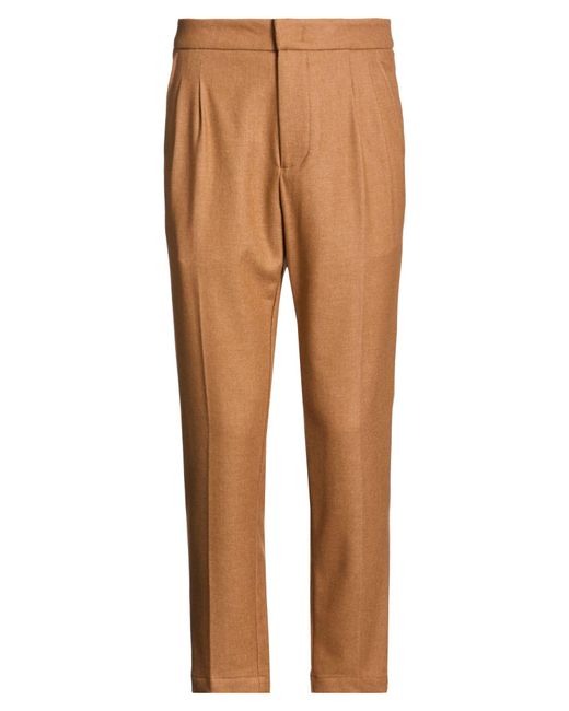 Entre Amis Natural Camel Pants Virgin Wool, Polyester for men