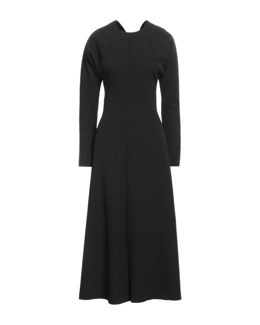 Semicouture Black Maxi Dress Polyester, Elastane
