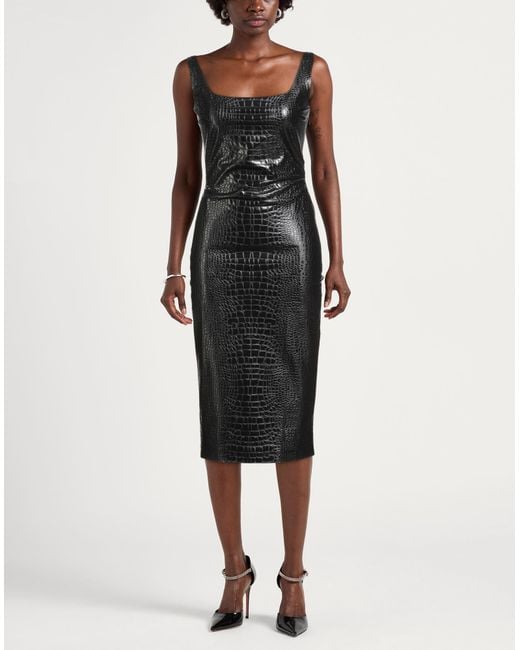 La Petite Robe Di Chiara Boni Black Midi Dress Polyamide, Elastane