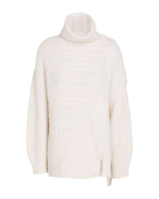ERMANNO FIRENZE White Ivory Turtleneck Wool, Polyamide, Viscose, Cashmere