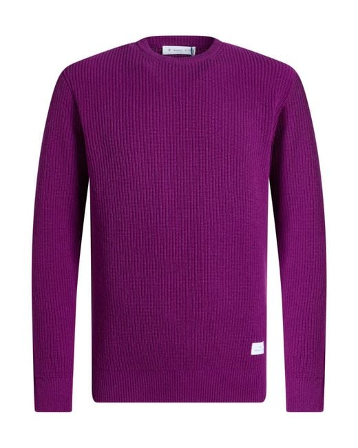 Manuel Ritz Purple Sweater Wool, Polyamide for men