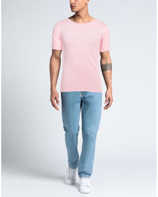 Grey Daniele Alessandrini Pink Sweater for men