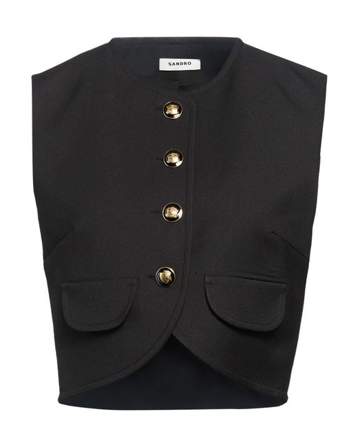 Sandro Black Top Polyester, Elastane