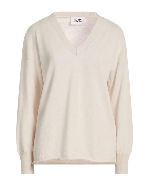 Alpha Studio White Jumper