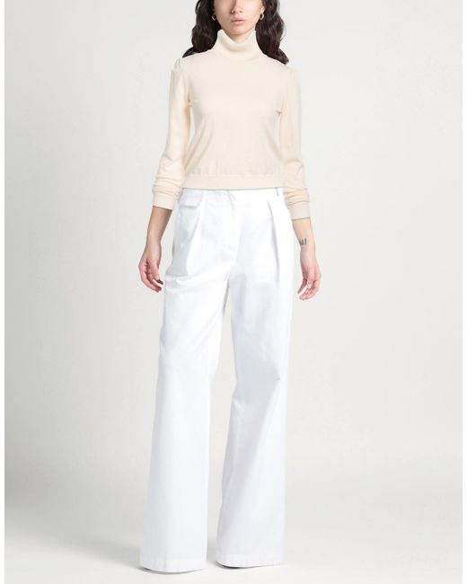 Soallure White Turtleneck Viscose, Polyester, Polyamide