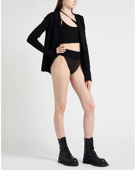 Rick Owens Black Dark Shorts & Bermuda Shorts Cashmere, Wool, Elastane, Viscose, Polyester