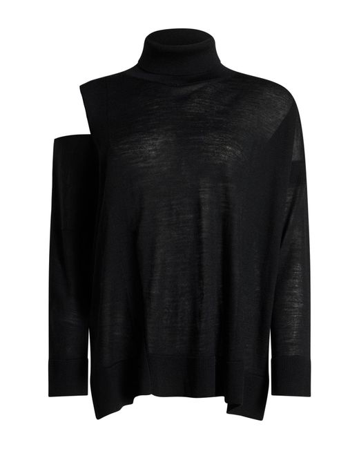 Manila Grace Black Turtleneck Acrylic, Wool, Viscose
