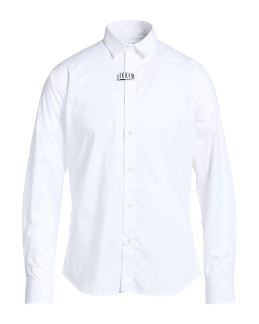 Bikkembergs White Shirt Cotton, Elastic Fibres for men
