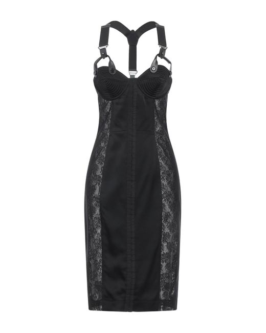 Moschino Black Midi Dress Polyamide, Elastane, Acetate, Viscose