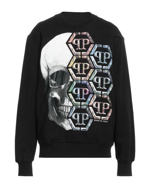 Philipp Plein Black Sweatshirt Cotton for men