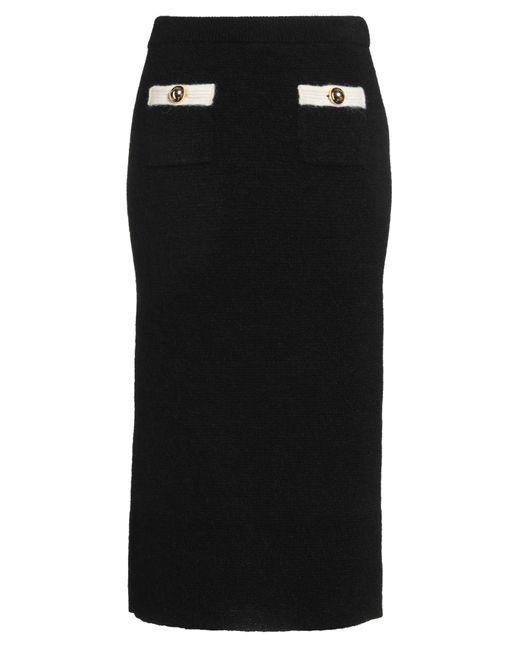 Alessandra Rich Black Midi Skirt Alpaca Wool, Polyamide, Virgin Wool