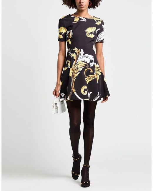 Versace Jeans Couture Black Mini Dress Polyester, Elastane