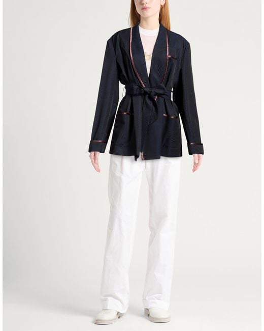 Maison Margiela Blue Jacket Polyester, Virgin Wool