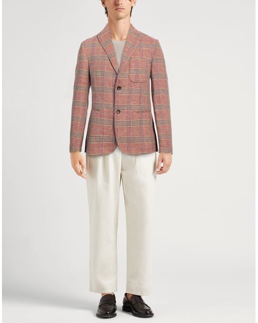 Daniele Alessandrini Pink Blazer Polyester, Linen for men