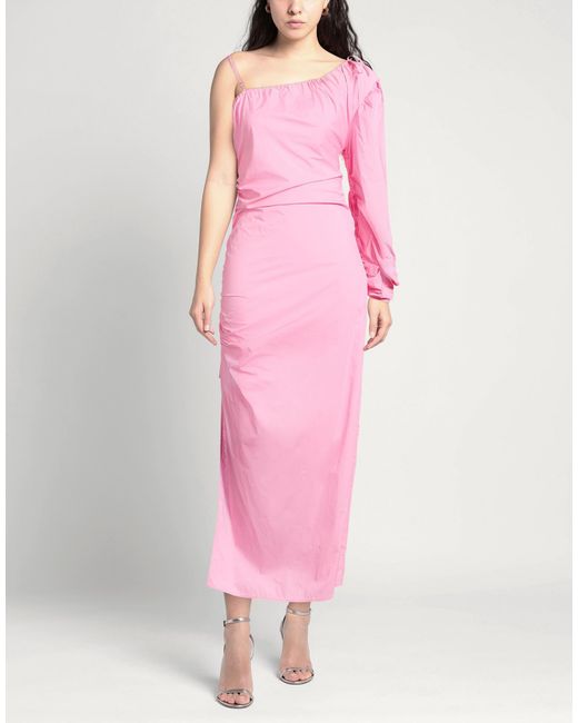 Isabelle Blanche Pink Midi Dress Cotton