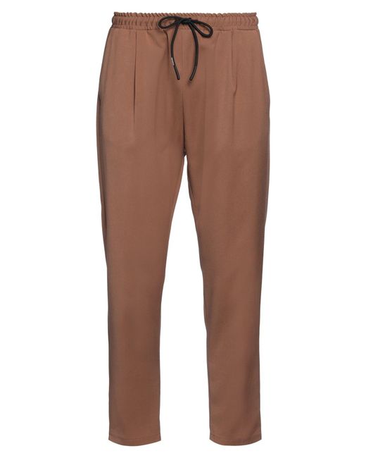 Imperial Brown Pants Polyester, Viscose, Elastane for men
