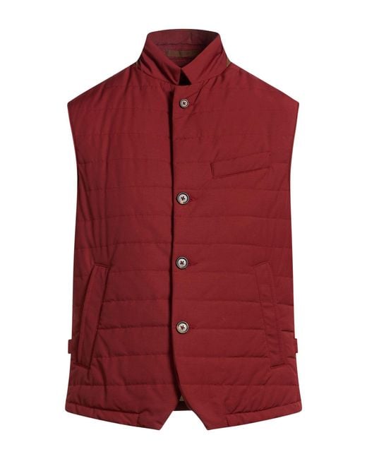 Eleventy Red Brick Vest Wool, Polyamide for men